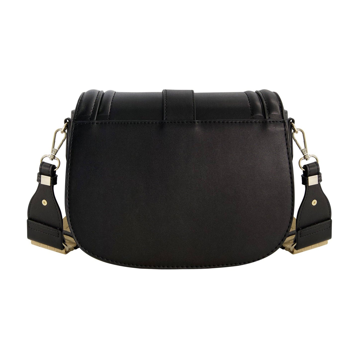 True Religion Camden Saddle Bag with Gold Hardware (Black)