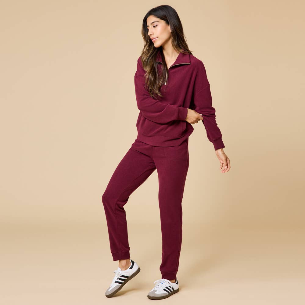 Vintage Velvet 1/4 Zip with Jogger Pant