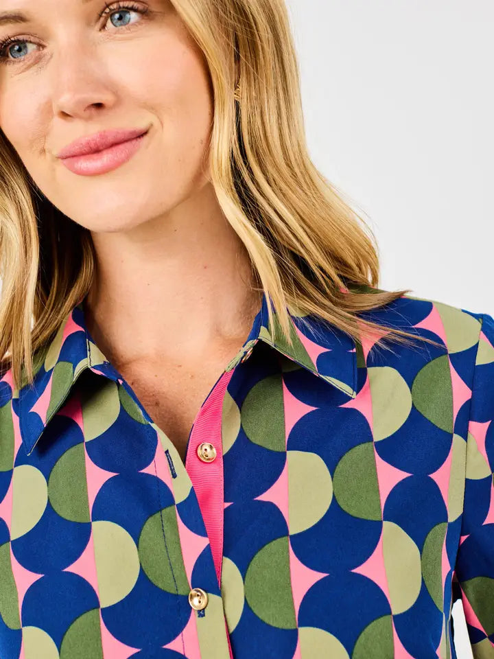 The Fiona Geo Poplin Dress Mary Square
