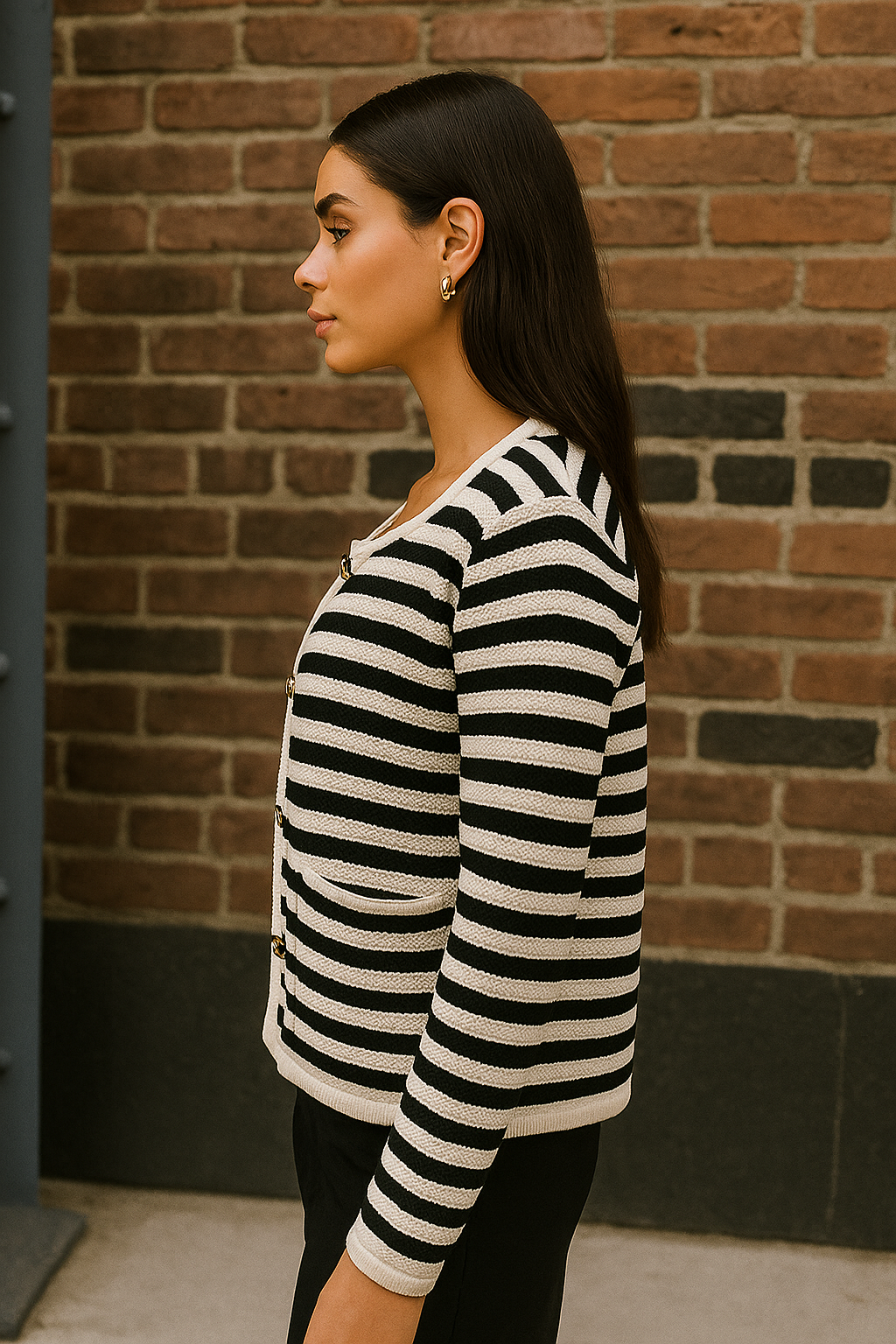 The Margot Stripe Cardigan Entro