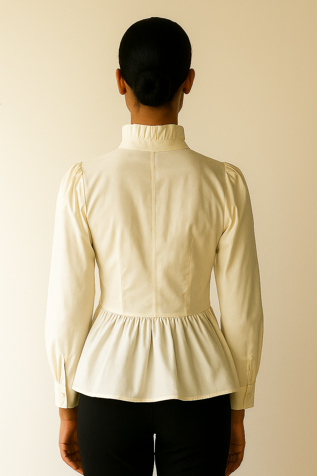 The Grace Pintuck Peplum Blouse Entro