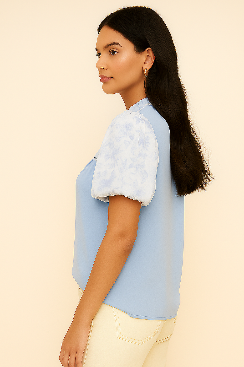 The Eloise Patchwork Puff Sleeve Blouse Alice & Elizabeth