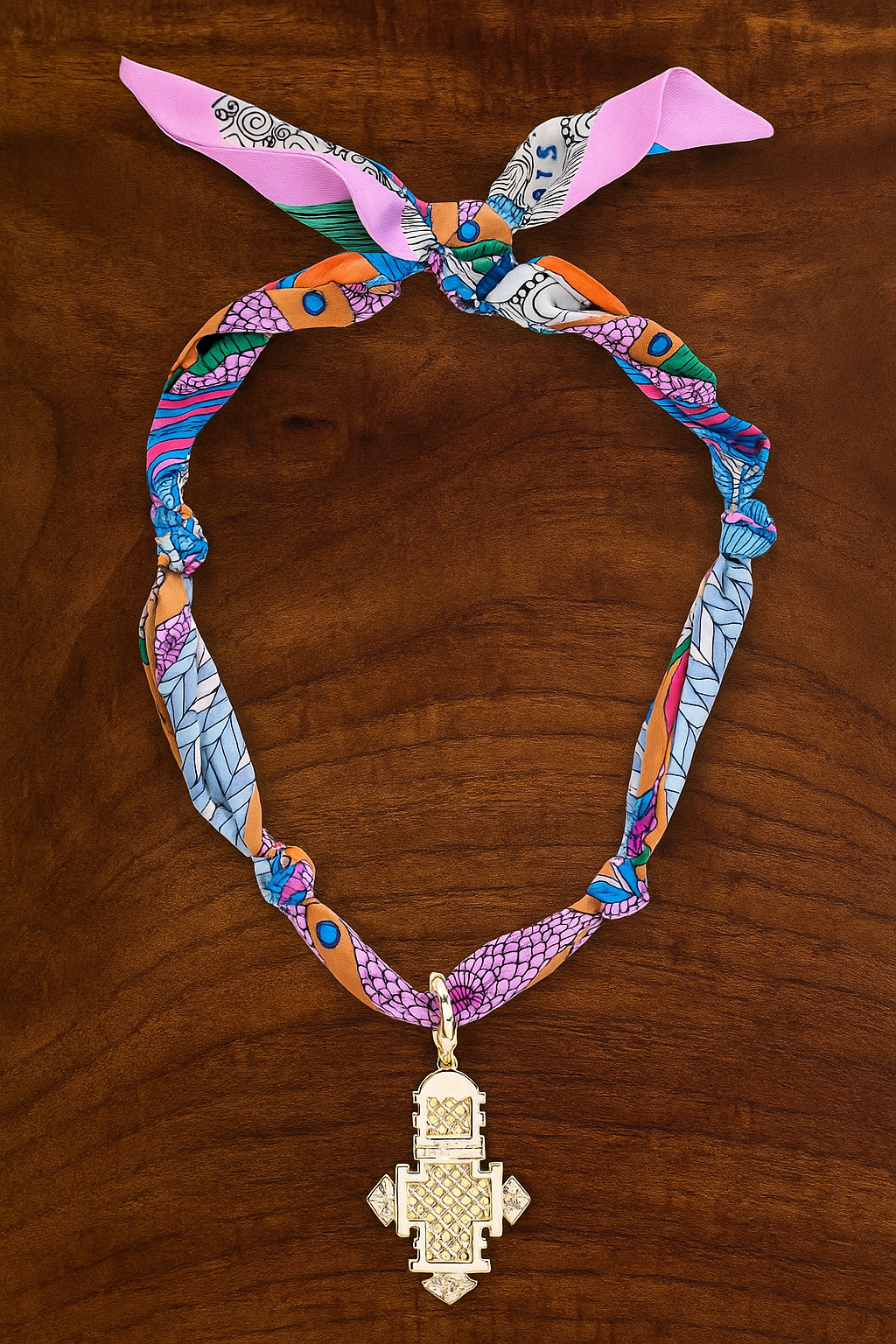 Noelle Ethiopian Cross Scarf Necklace Canvas Style