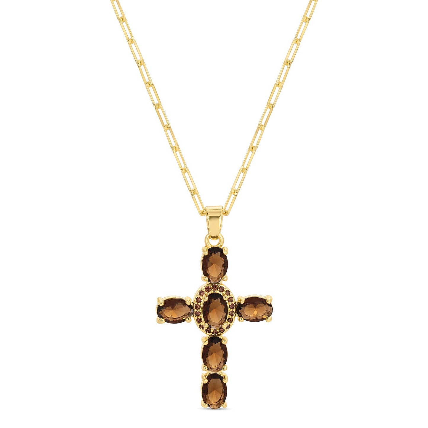 Eye-Catching Cross Pendant With Paperclip Chain