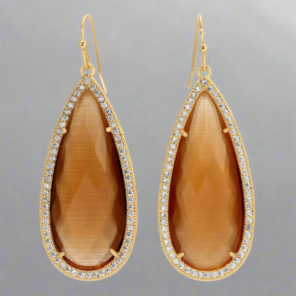 Phoebe Long Shimmer Stone Earrings