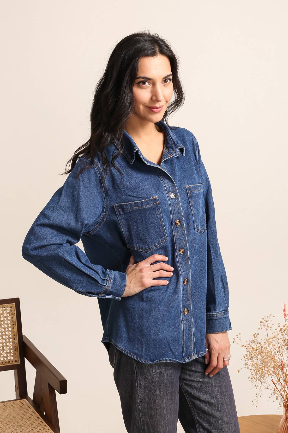 Everyday Stretch Denim Shirt — English Blue