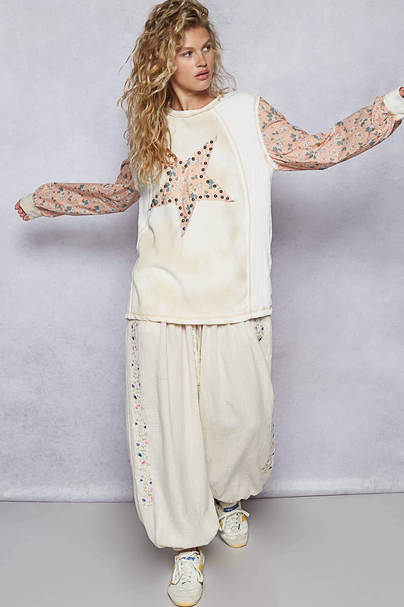 Stella Star-Stitch Knit Top (Cream Multi)