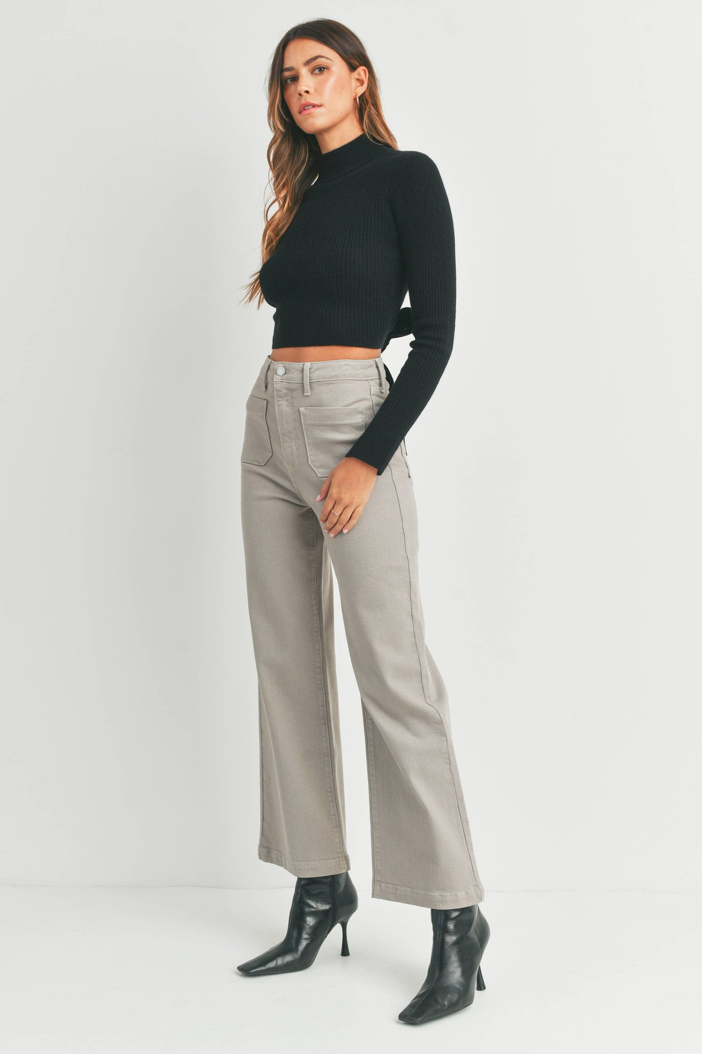 Madelyn Jeans – Patch Pocket Wide Leg (Moonstone)