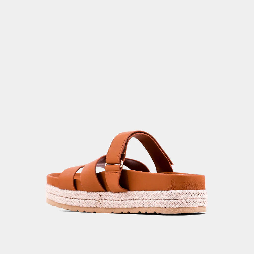 Izzy Jute Platform Slide (Camel) ShuShop