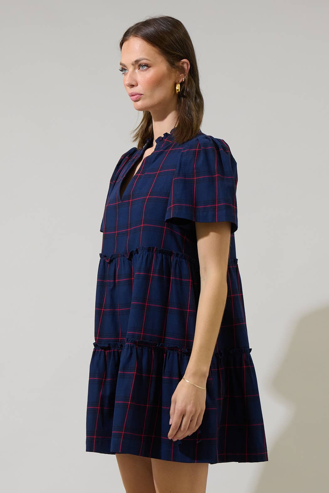 The Julissa Holbrook Plaid Babydoll Dress
