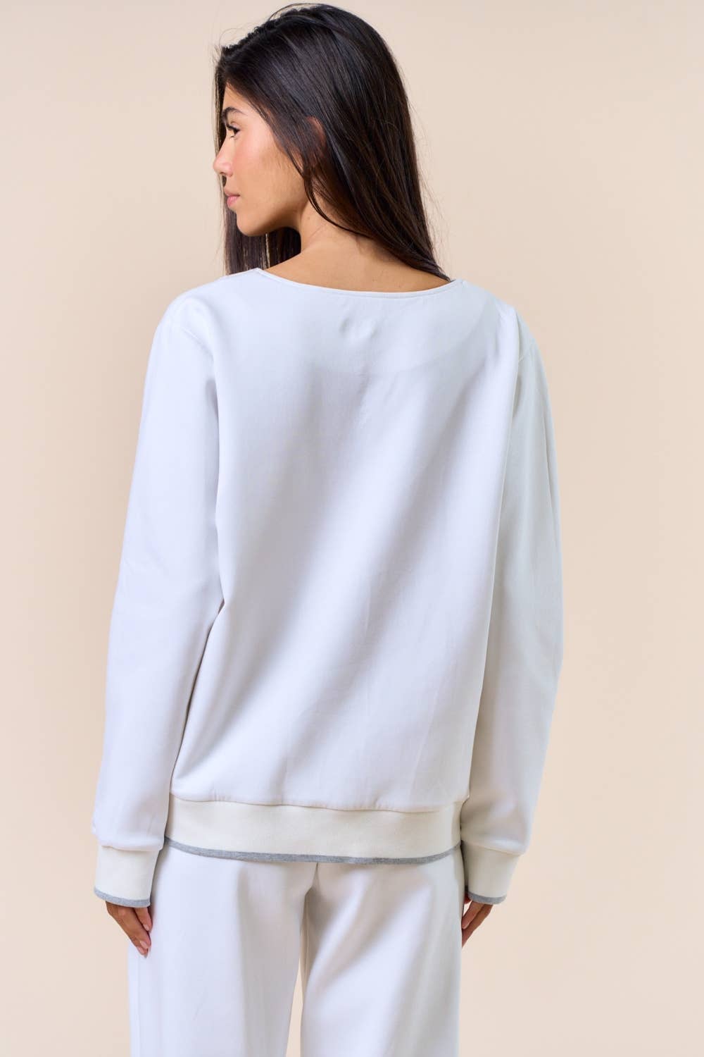 Colette V-Neck Sweater (Off White)