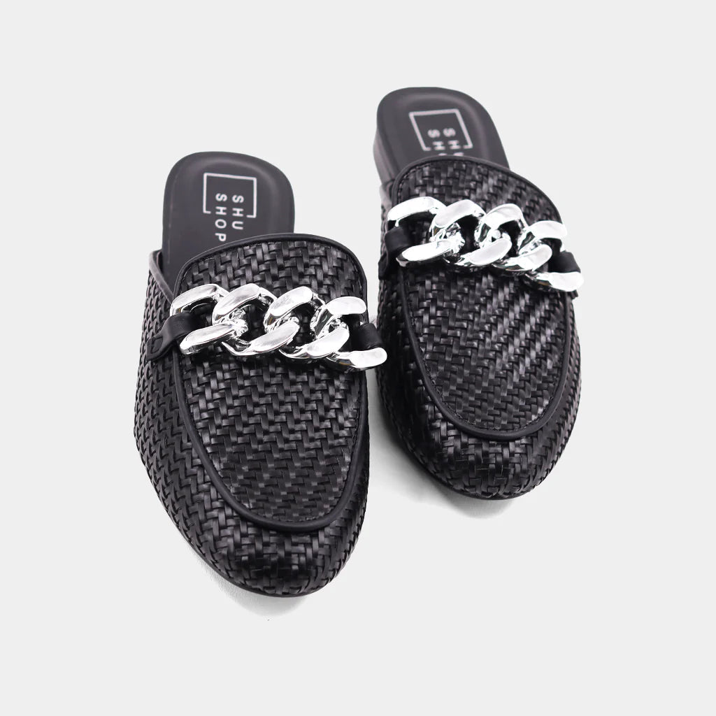 Alexis Woven Chain Mule (Black) ShuShop