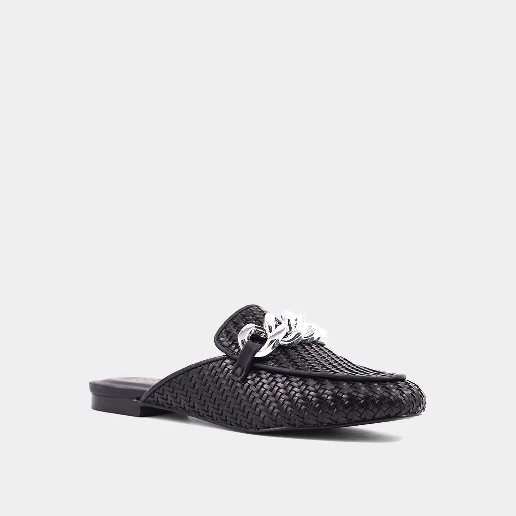 Alexis Woven Chain Mule (Black) ShuShop