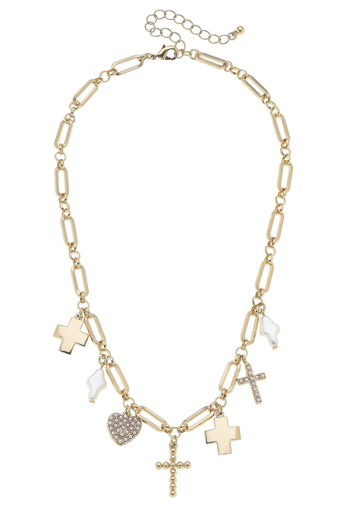 Abigail Multi Cross Charm Necklace - Jewelry