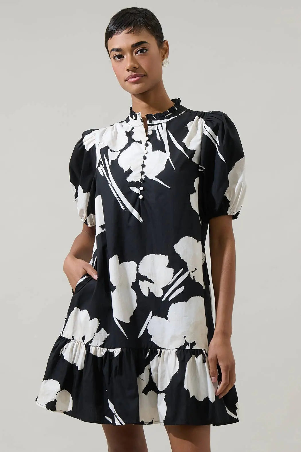 Adeline Shadow Floral Shift Dress - Dresses