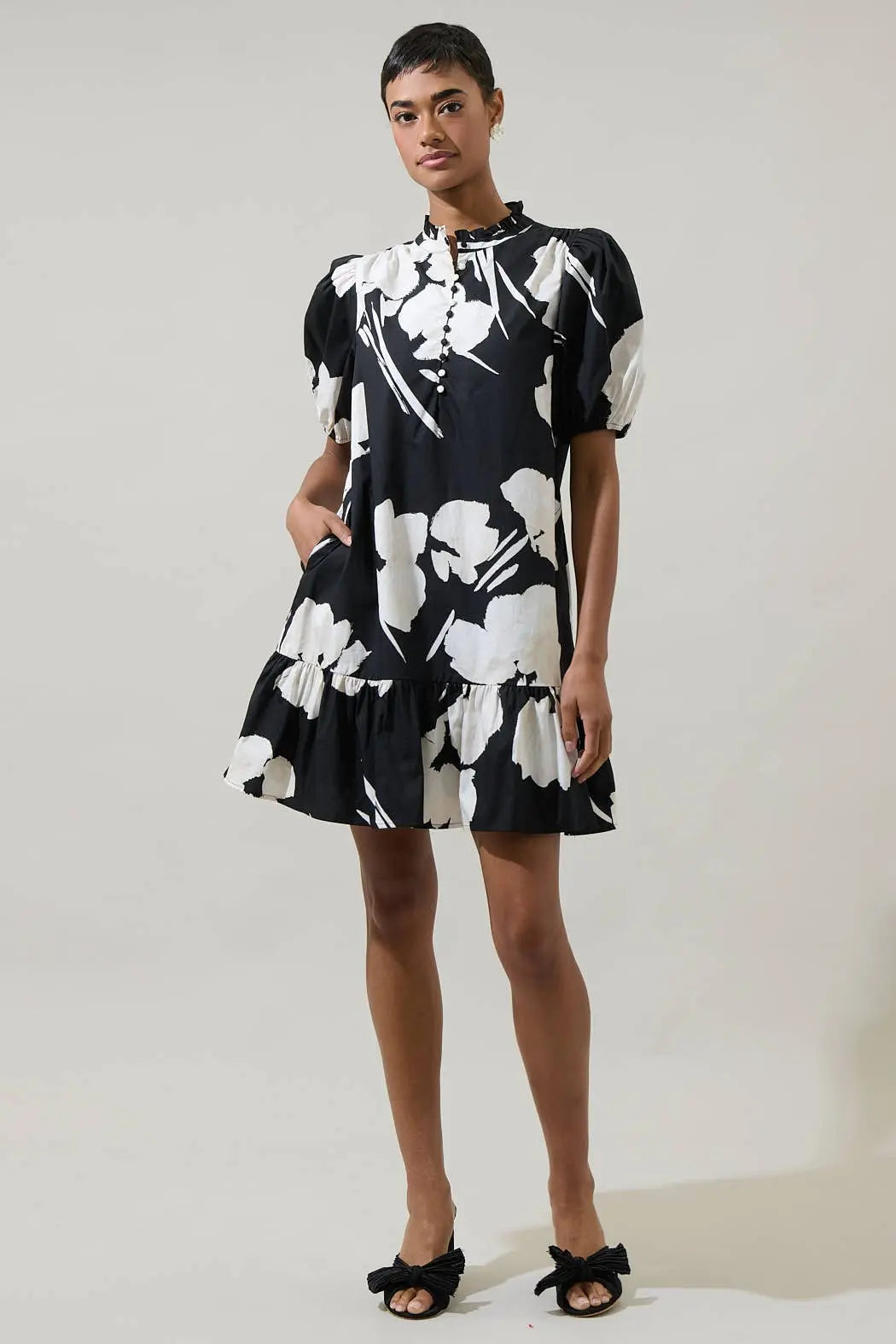 Adeline Shadow Floral Shift Dress - Dresses