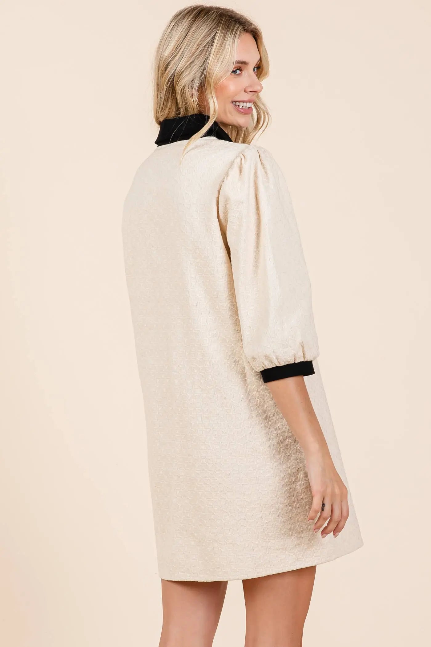 Adeline Textured Mini Dress - Dresses