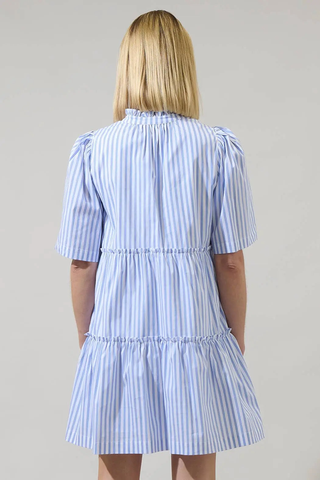 Boe Striped Dixie Split Neck Shift Dress - Dresses