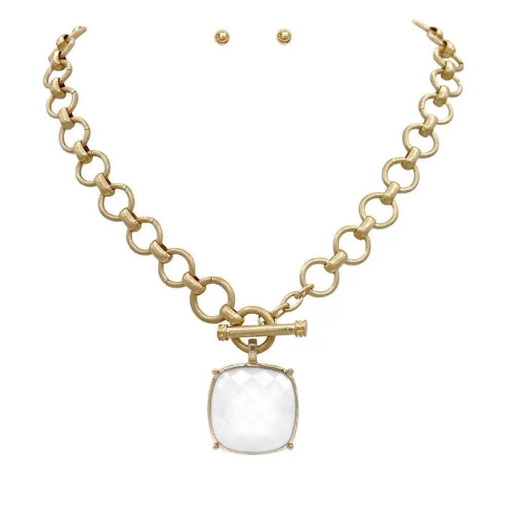 Bold Faceted Stone Necklace - Alice & Elizabeth