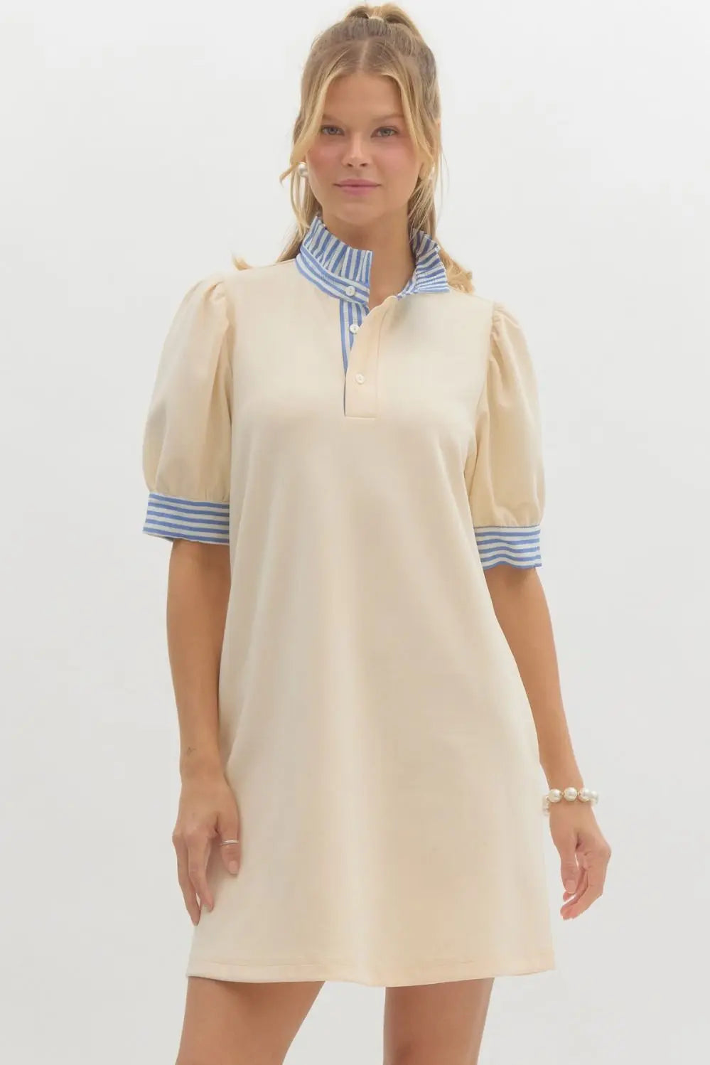 Charlotte Striped Accent Polo Dress - Dresses