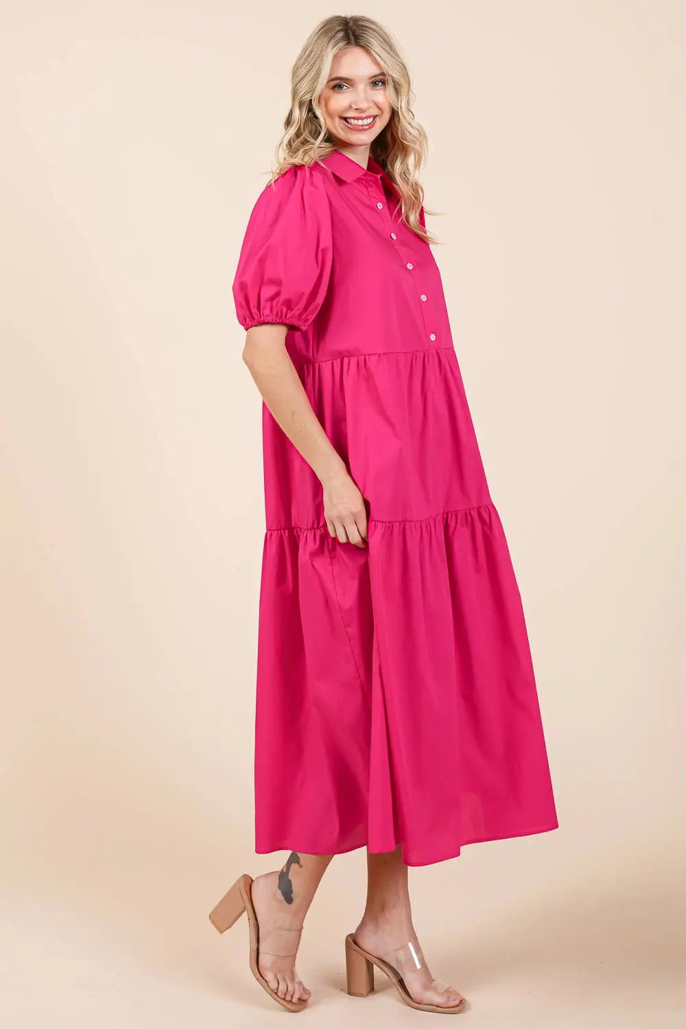Charlotte Tiered Midi Dress - Dresses