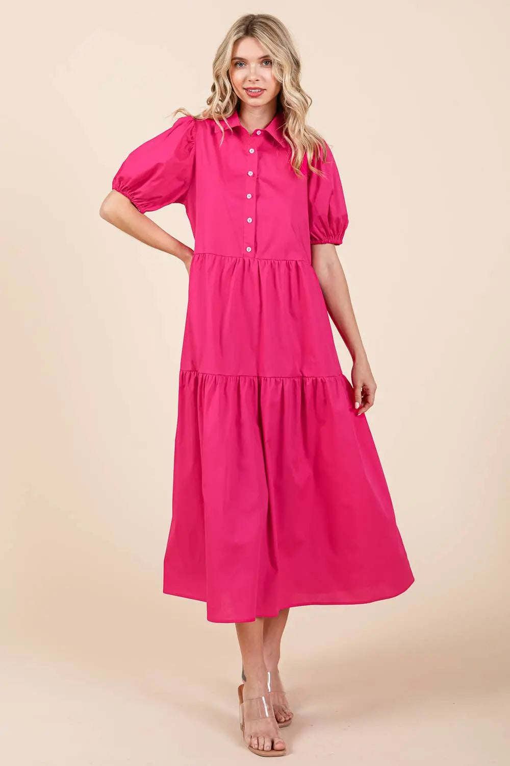Charlotte Tiered Midi Dress - Dresses