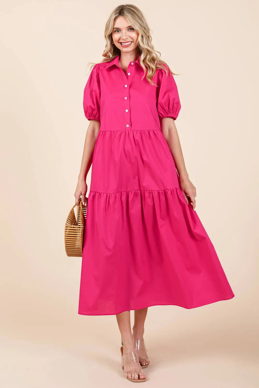 Charlotte Tiered Midi Dress - Dresses