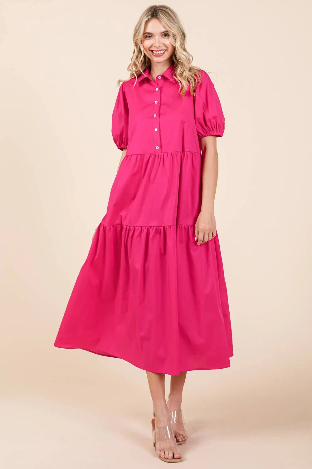Charlotte Tiered Midi Dress - Dresses