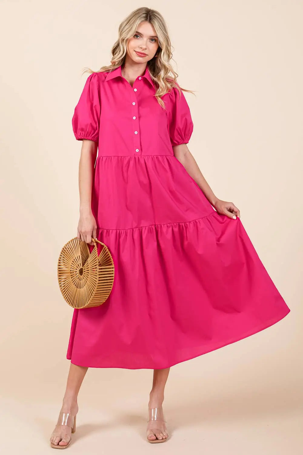 Charlotte Tiered Midi Dress - Dresses