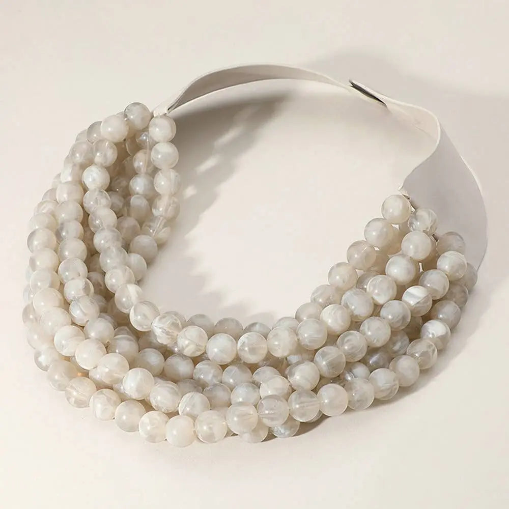 Chunky Beaded Necklace – Grey Alice & Elizabeth