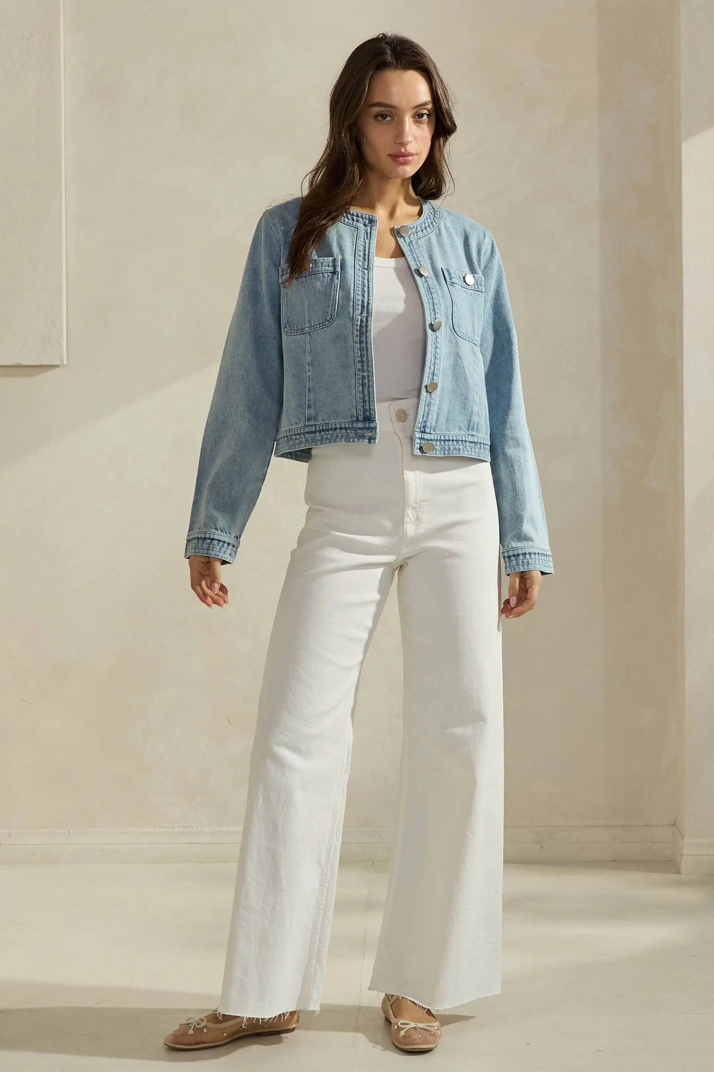 Classic Charm Denim Jacket - Jackets
