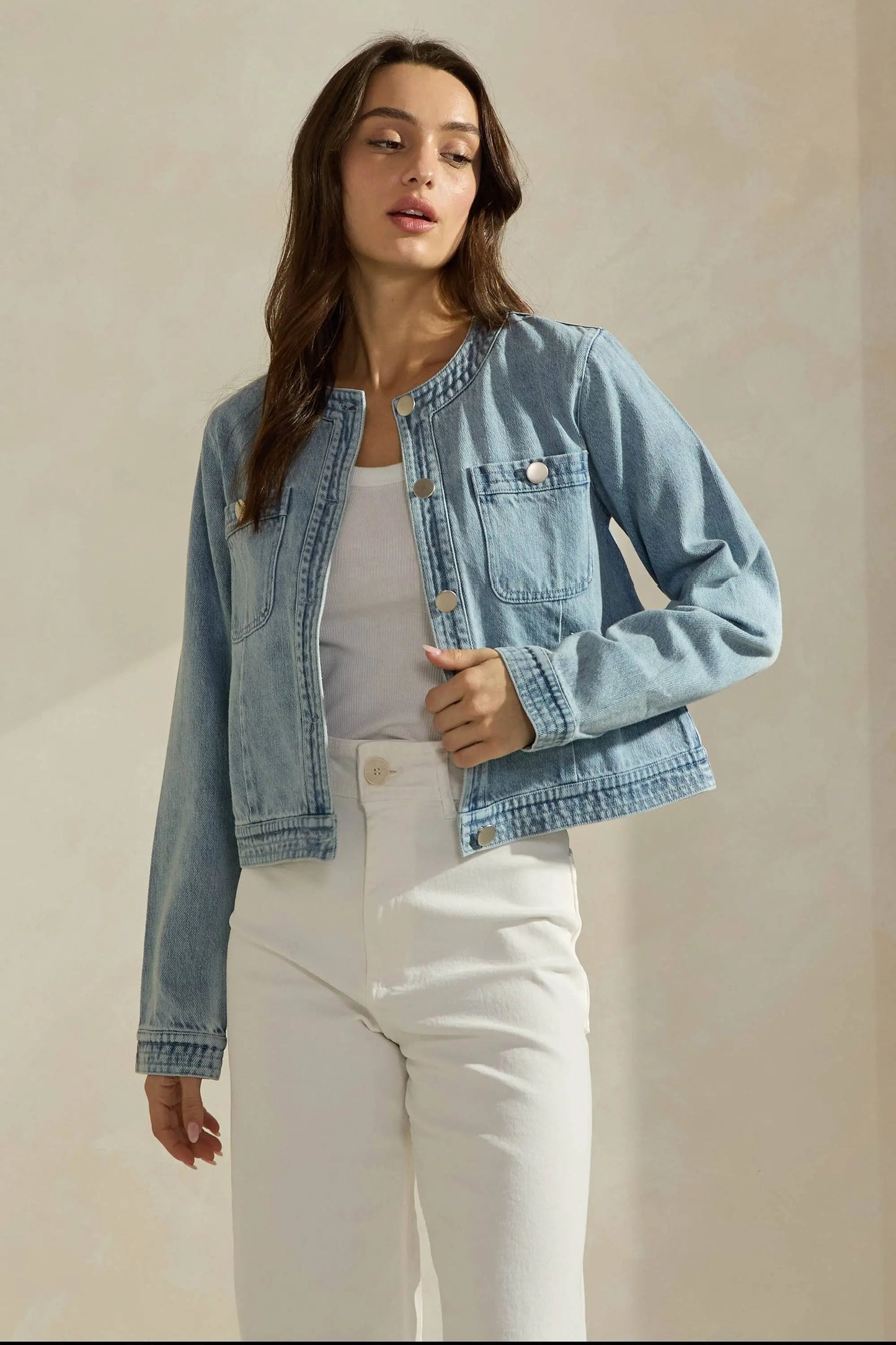 Classic Charm Denim Jacket - Jackets