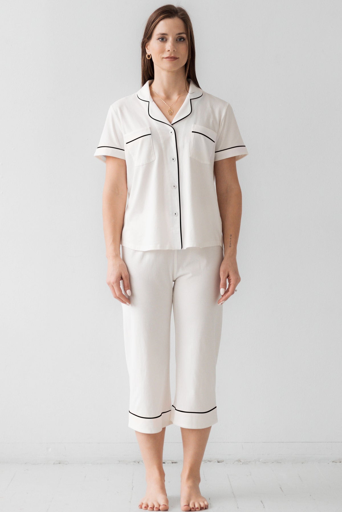 Classic Luxury Capri Pajamas in Brushed Pima Cotton