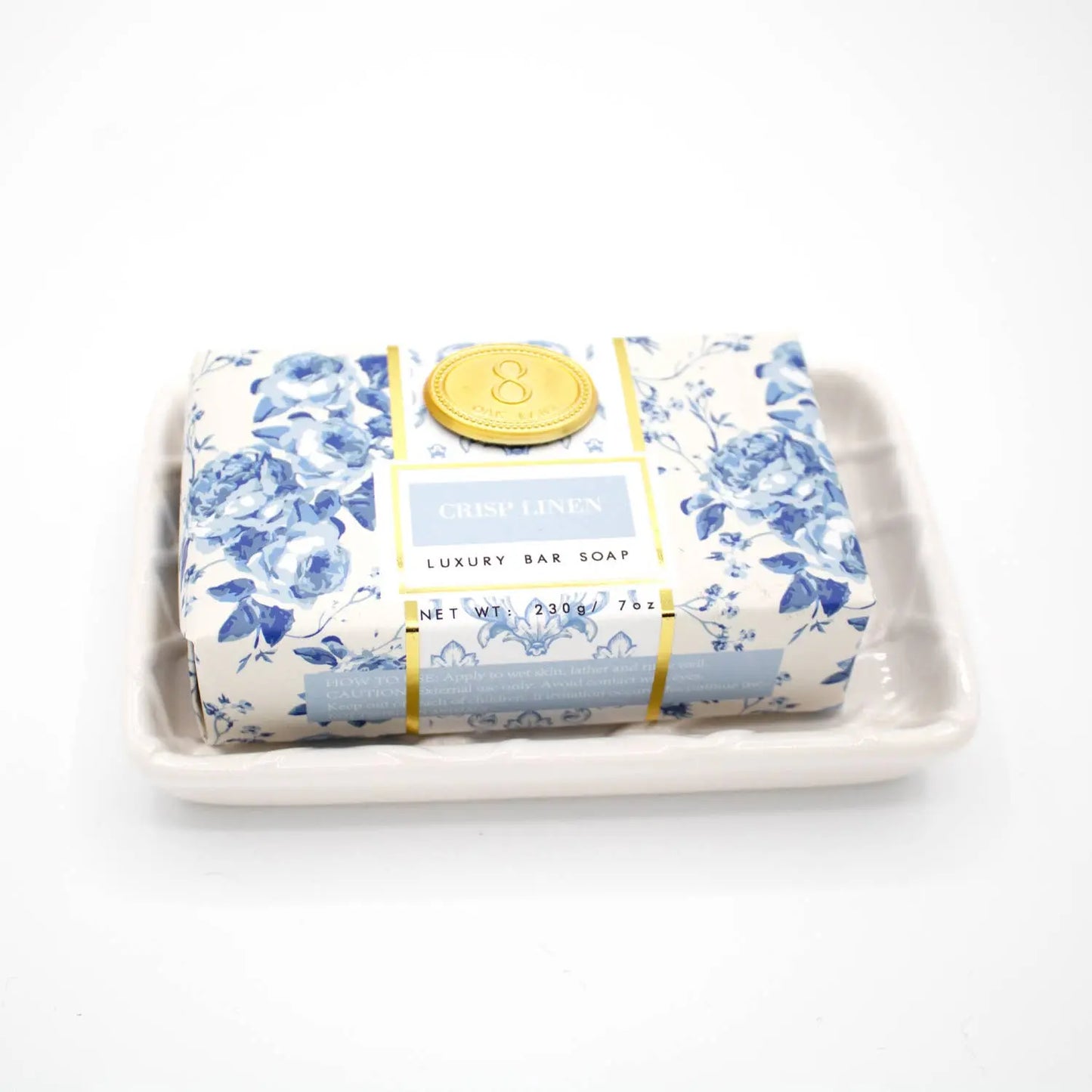 Crisp Linen Wrapped Bar Soap - Bath & Body