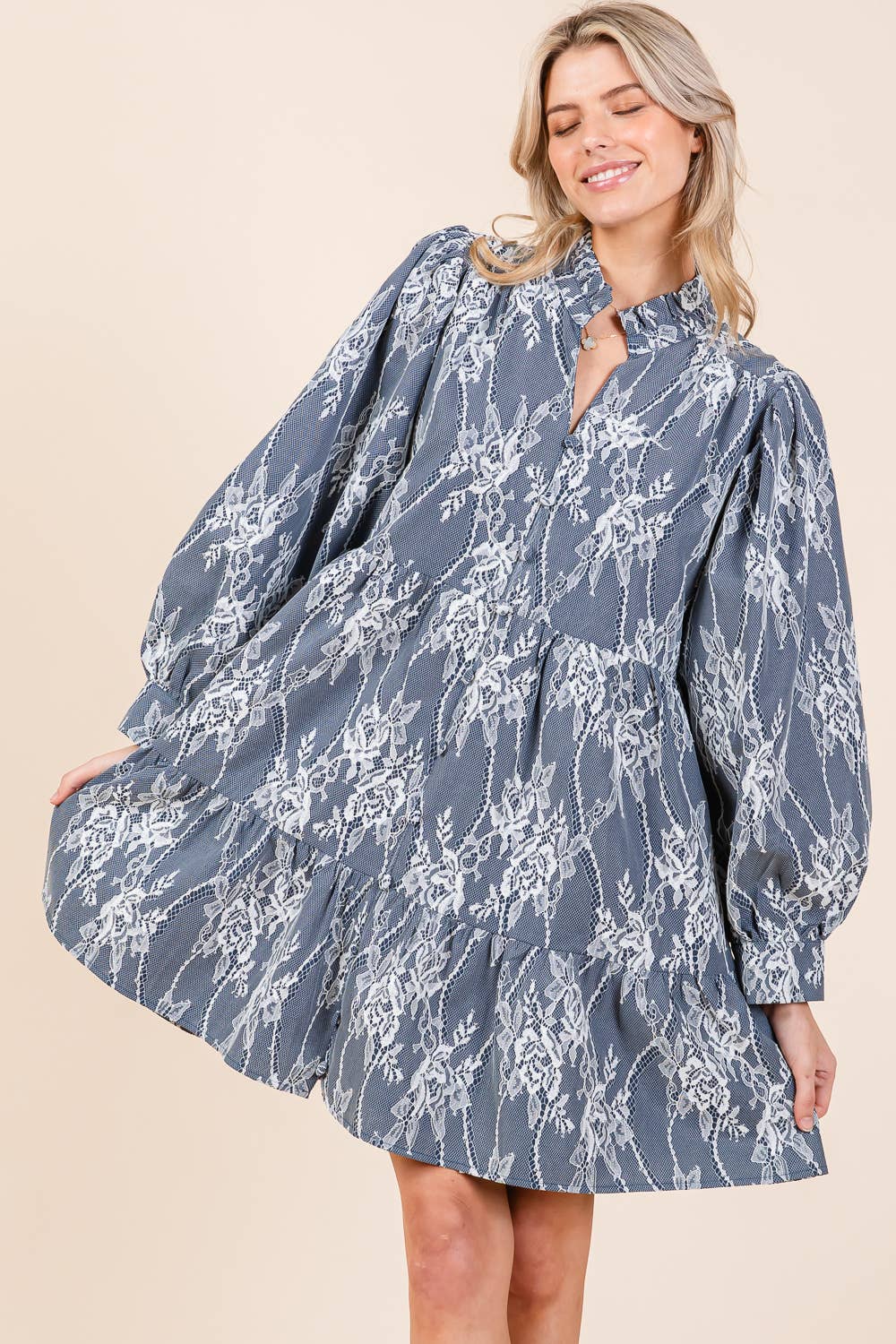 Eleanor Embroidered Babydoll Dress - Dresses
