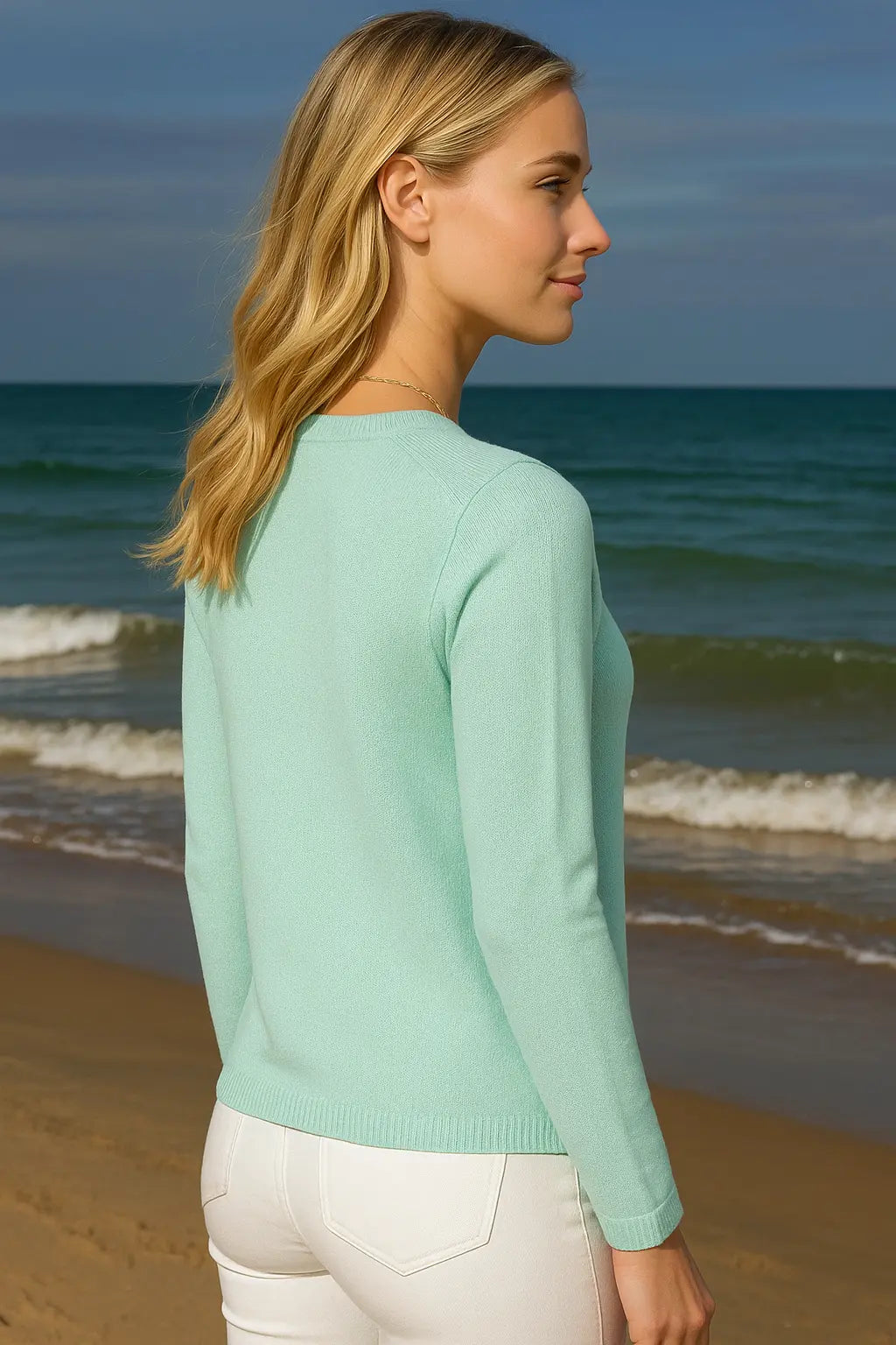 Elise Cotton Blend Beach Crew Neck - Sweaters