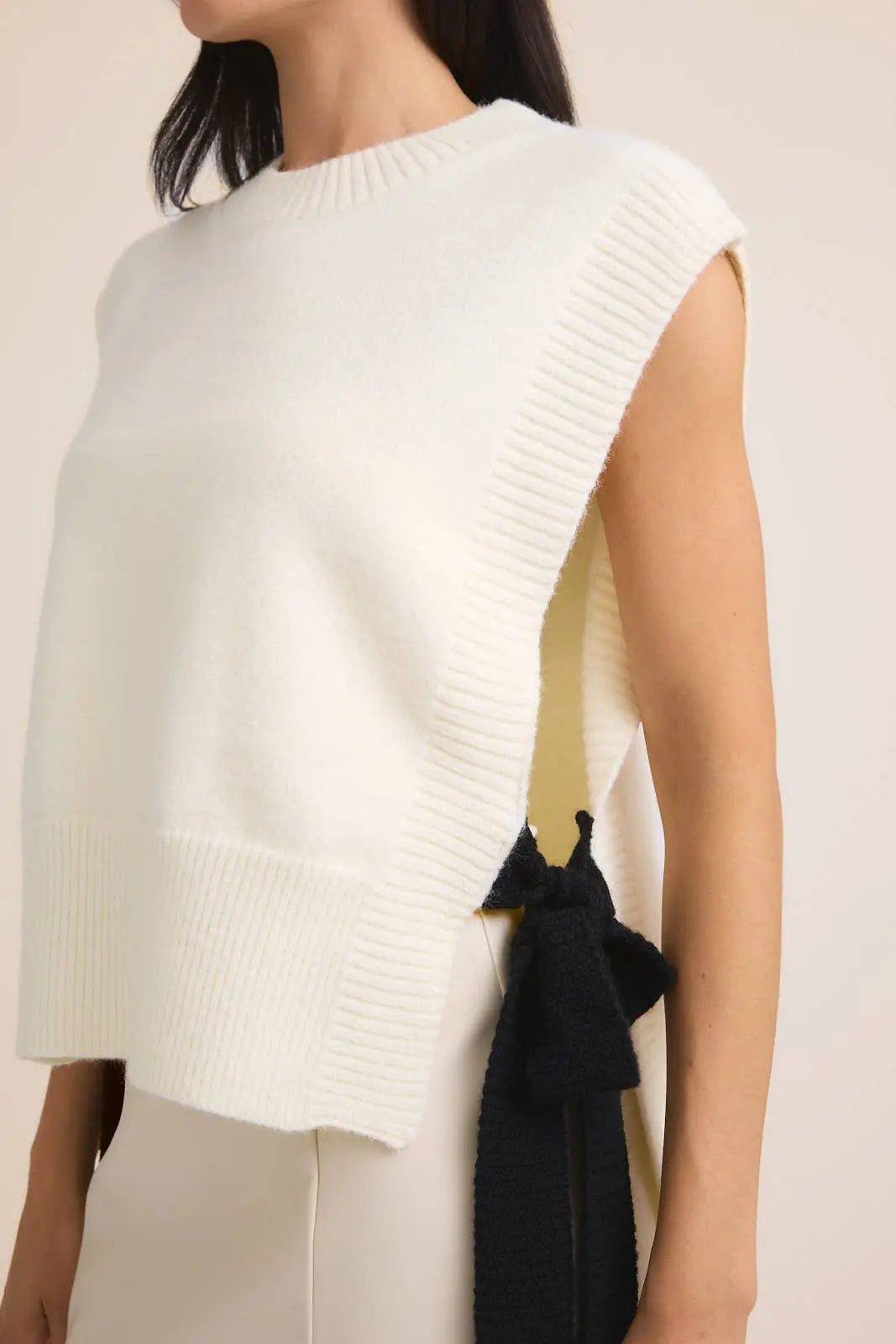 Evelyn Side-Tie Sweater Vest - Sweaters