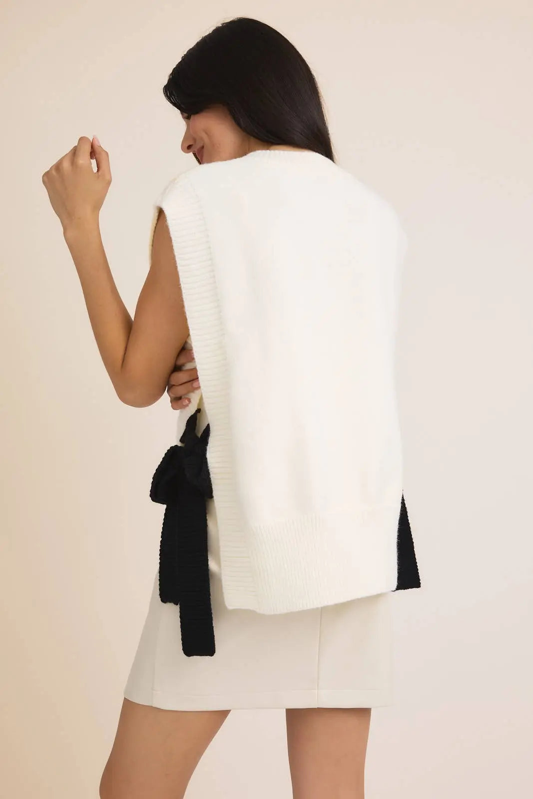 Evelyn Side-Tie Sweater Vest - Sweaters