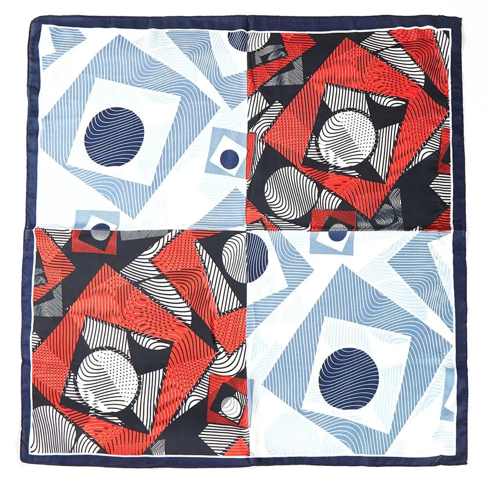 Geometric Pattern Silky Bandana - Scarves