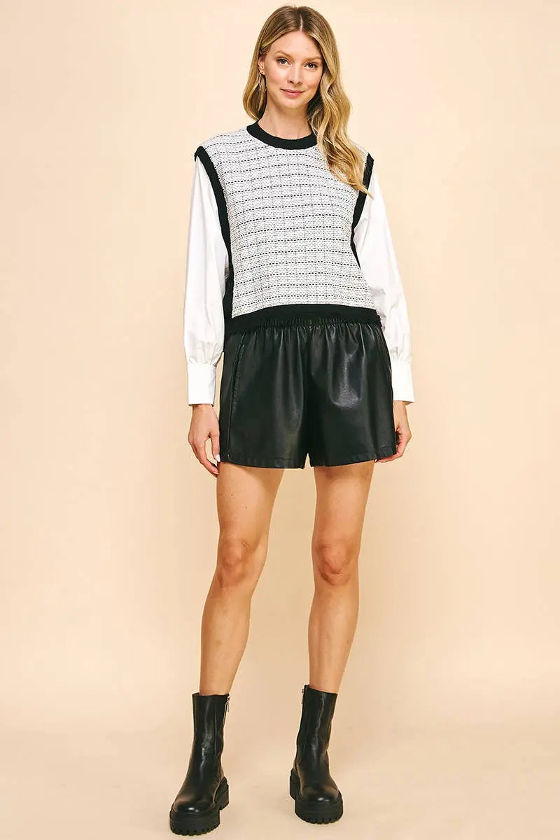 Margaux Woven Knit Blouse - Blouses