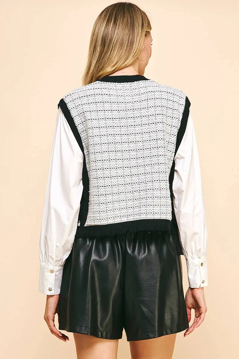 Margaux Woven Knit Blouse - Blouses