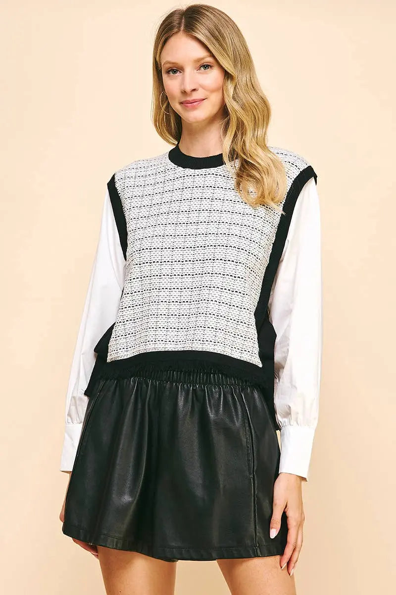 Margaux Woven Knit Blouse - Blouses