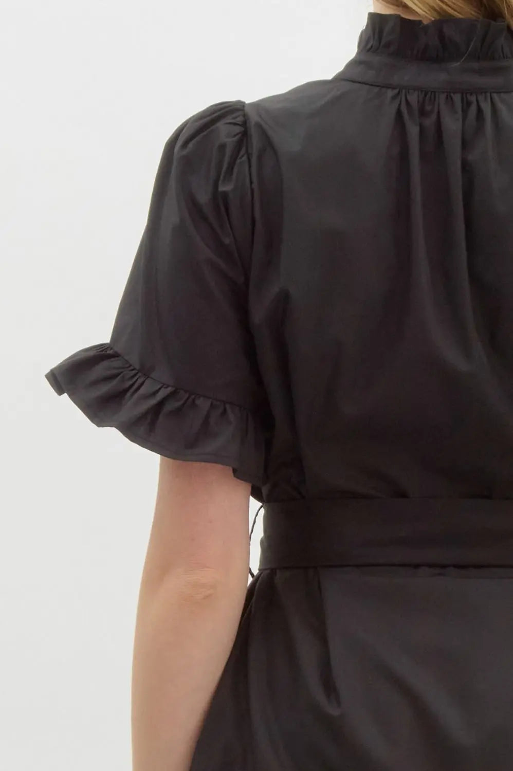 Midnight Ruffle Charm Dress - Dresses