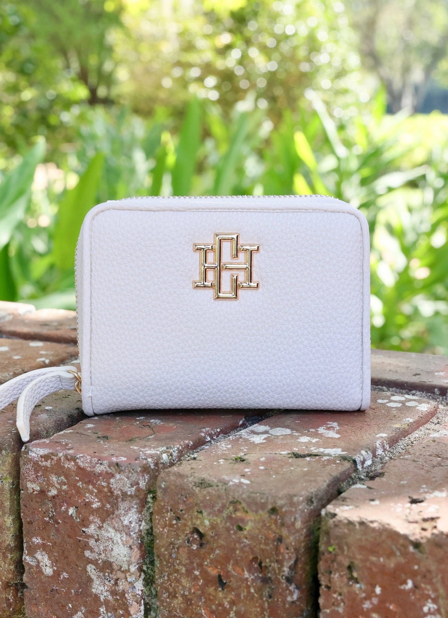 Nadine Zippered Wallet in Cream - Wallets