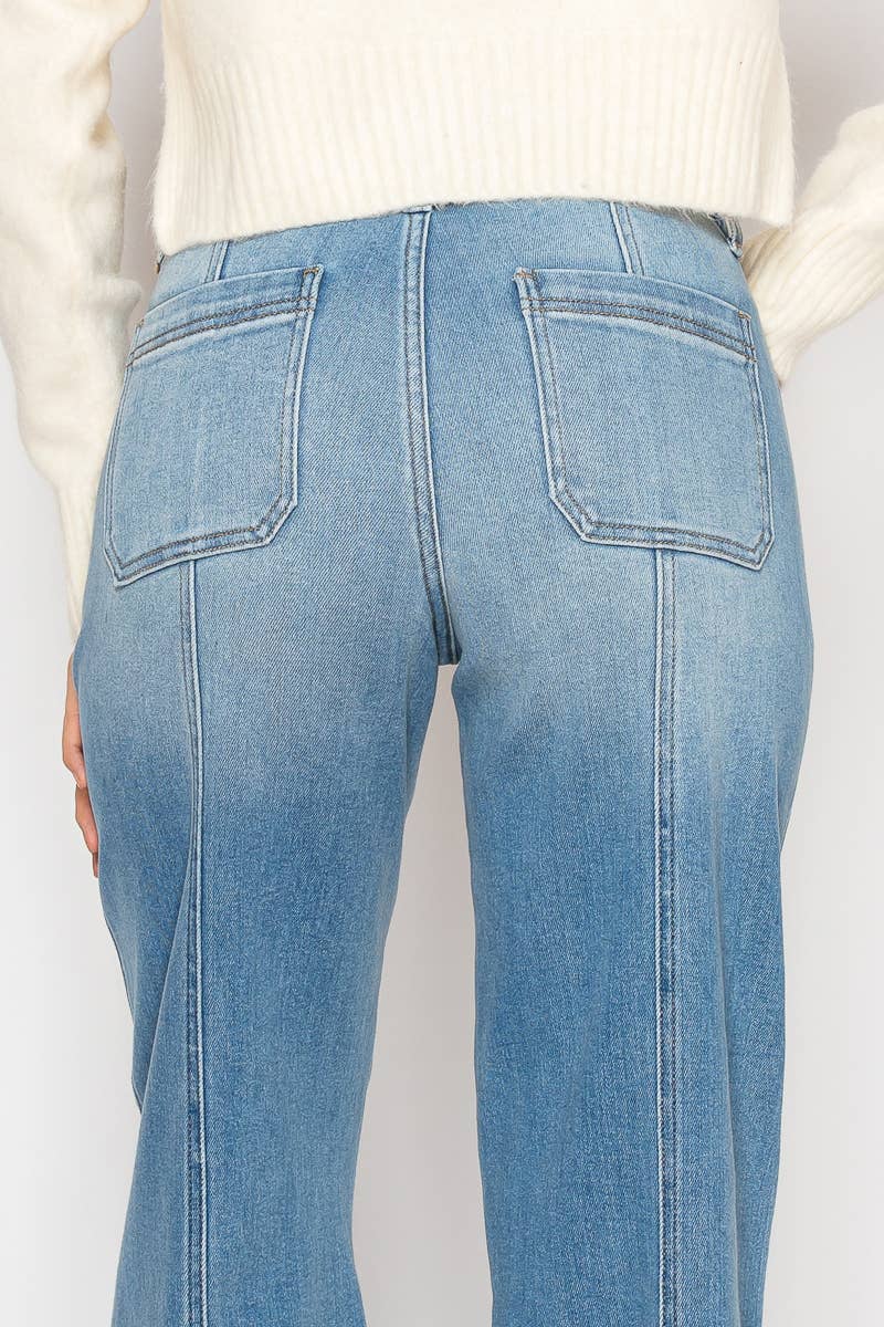 Savannah Tummy Control Slim Palazzo Jeans - Bottoms