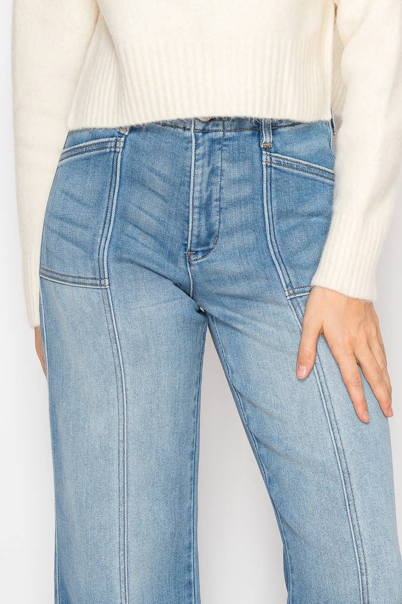 Savannah Tummy Control Slim Palazzo Jeans - Bottoms