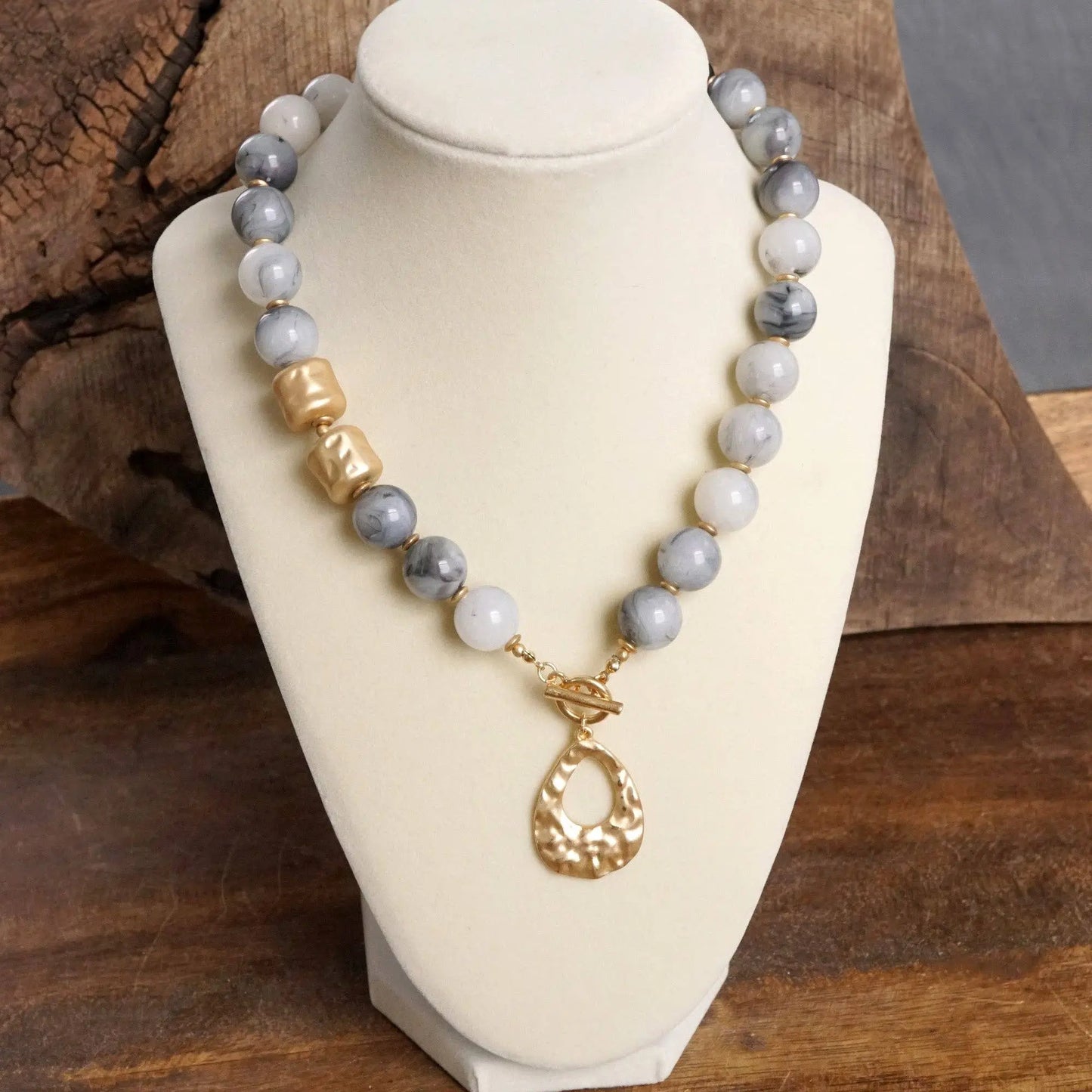 The Harper Statement Necklace - Gray - Jewelry