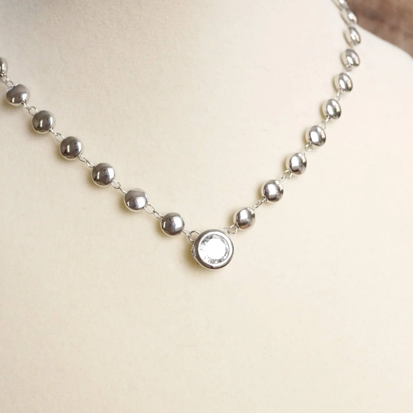 The Isla Dot Necklace - Silver Tone - Jewelry