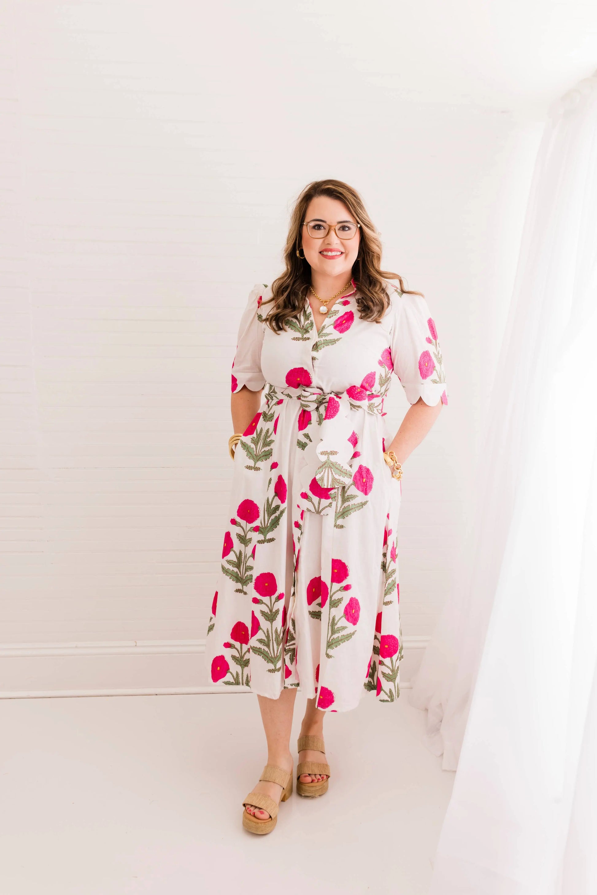 The Lillian Floral Midi Dress - Dresses