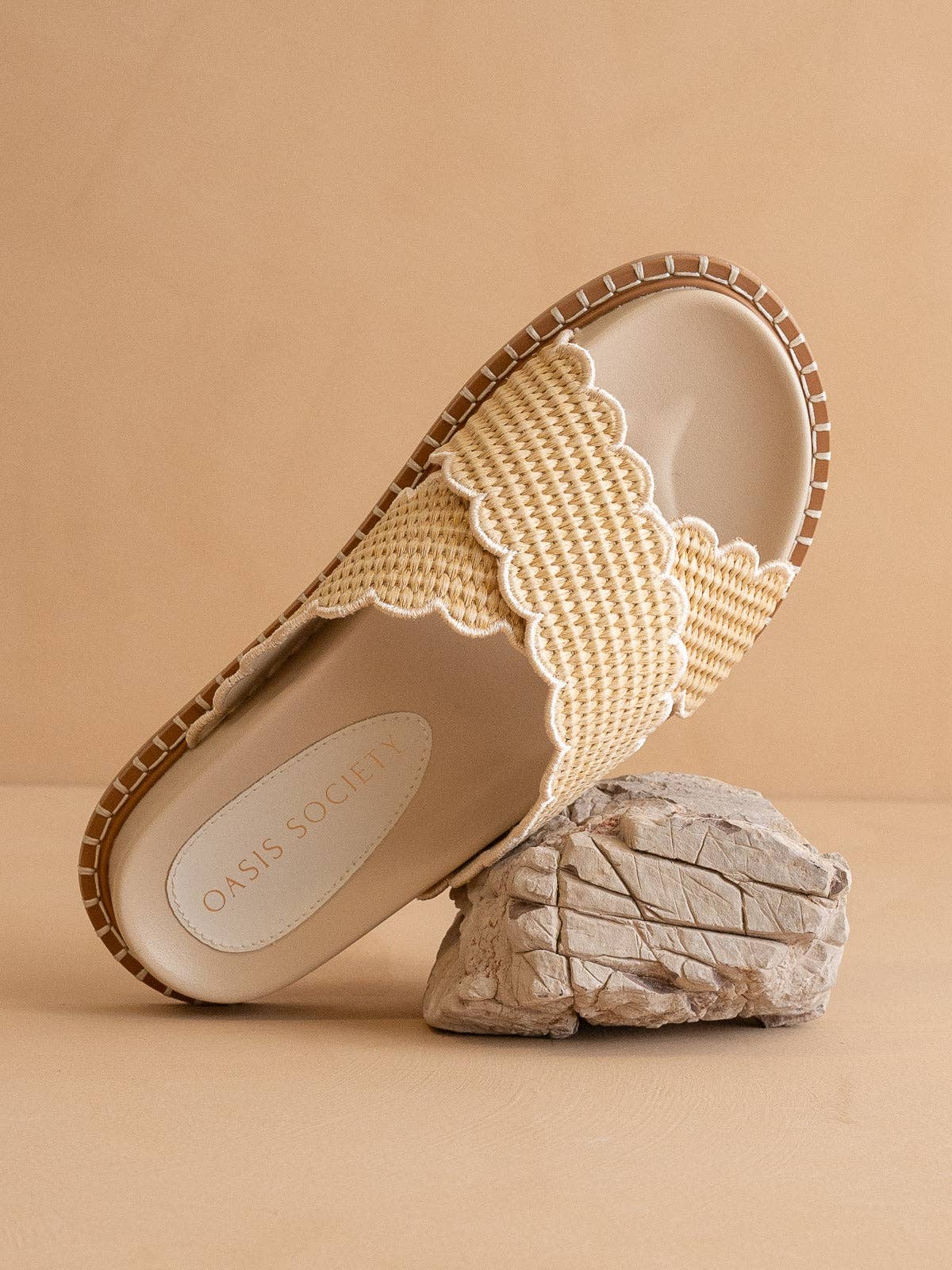 The Sienna Raffia Slide - Footwear